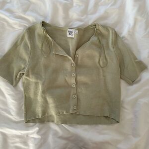 Princess Polly Cropped Short Sleeve Cardigan Top (SIZE 6)